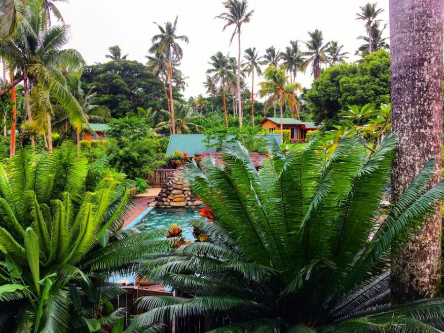 Maravu Backpackers Resort, Pool, Taveuni, Fiji. Sustainable Tourism