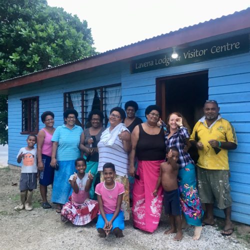 Donating reading glasses in Lavena Island Spirit Fiji