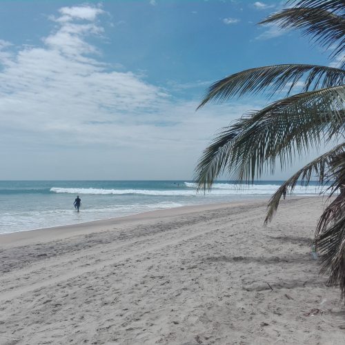 View from Upali Beach Surf Resort's entrance